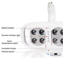 10W Dental Chair Light Infrared Inductive Oral Lamp 8 LED Dual-Color Adjustable