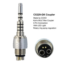 YUSENDENT COXO Dental LED Coupler 6 Hole Turbine Handpiece Coupling Fit KaVo NSK Sirona