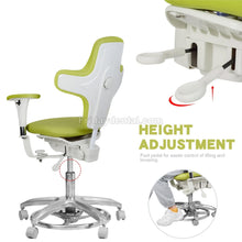 QY MDS-E3 Ergonomic Dental Microscope Stool Operator Chair with Armrest PU Leather