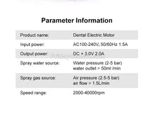 Brushless Dental Electric Motor with Automatic Water Supply Bottle LCD Touch Screen